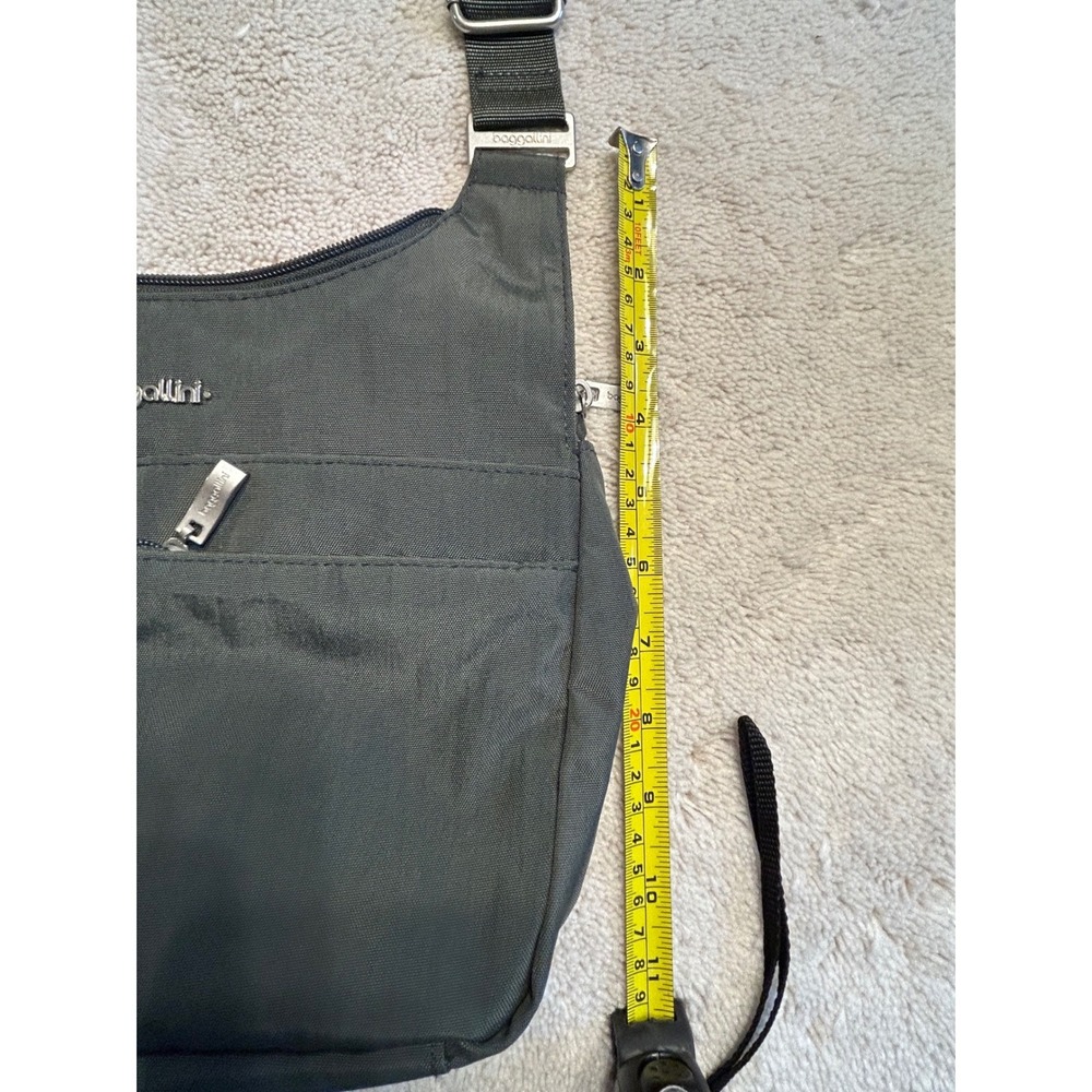 Baggallini Crossbody Bag Charcoal Gray Nylon Multi-Pocket Travel Purse - Picture 11 of 11